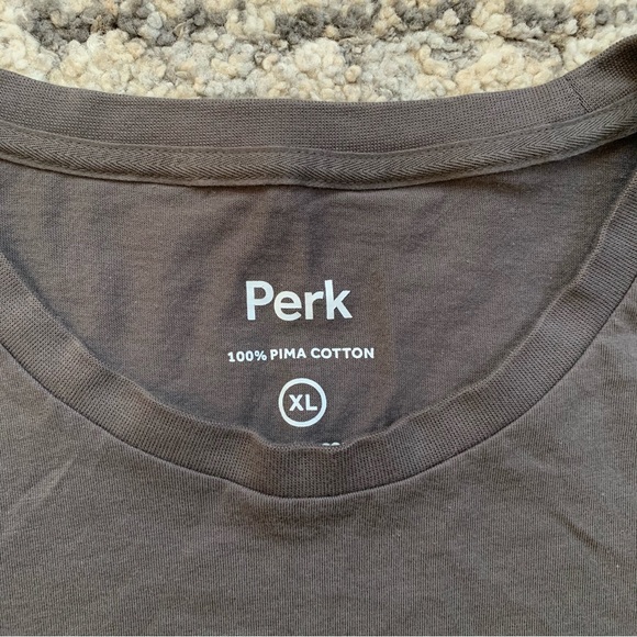 Perk Feel Good Tee Dark Grey Pima Cotton Short Sleeve Shirt XL - Picture 4 of 5